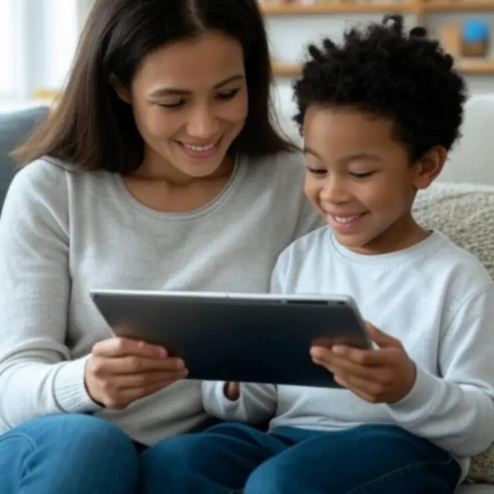 Rodzic bawiący się z dzieckiem edukacyjnymi zabawkami przy stole