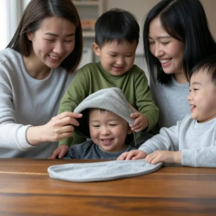 Rodzice przeglądający akcesoria dziecięce razem z dzieckiem